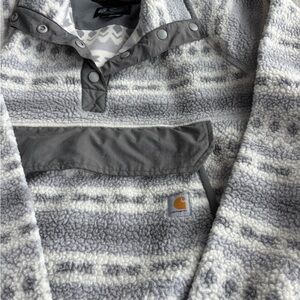 Carhartt Gray and Cream Patterned Fleece